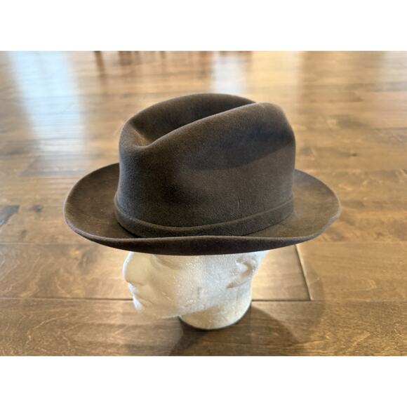 Vintage Dobbs Mens Gray Fifth Ave New York Fedora Hat Size 7 Made in USA - Picture 3 of 9